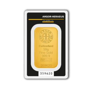 50 Gramm Goldbarren Argor Heraeus